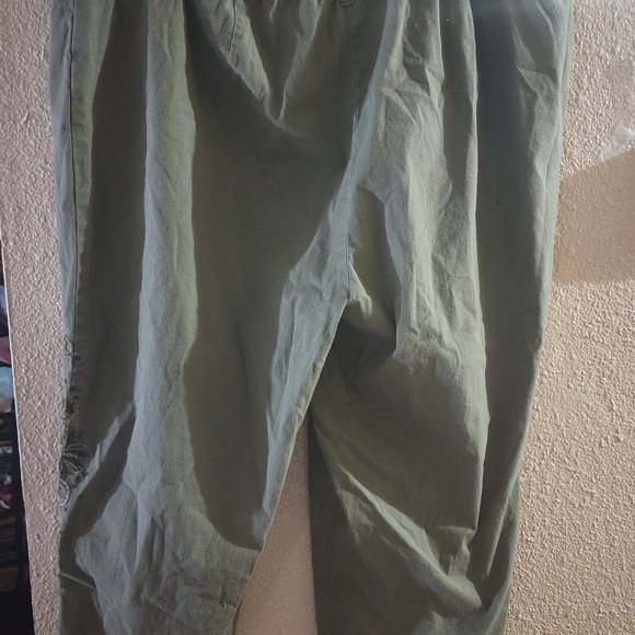 LiZ&Me. Khaki Pants with design size 24  green capri - Picture 5 of 6